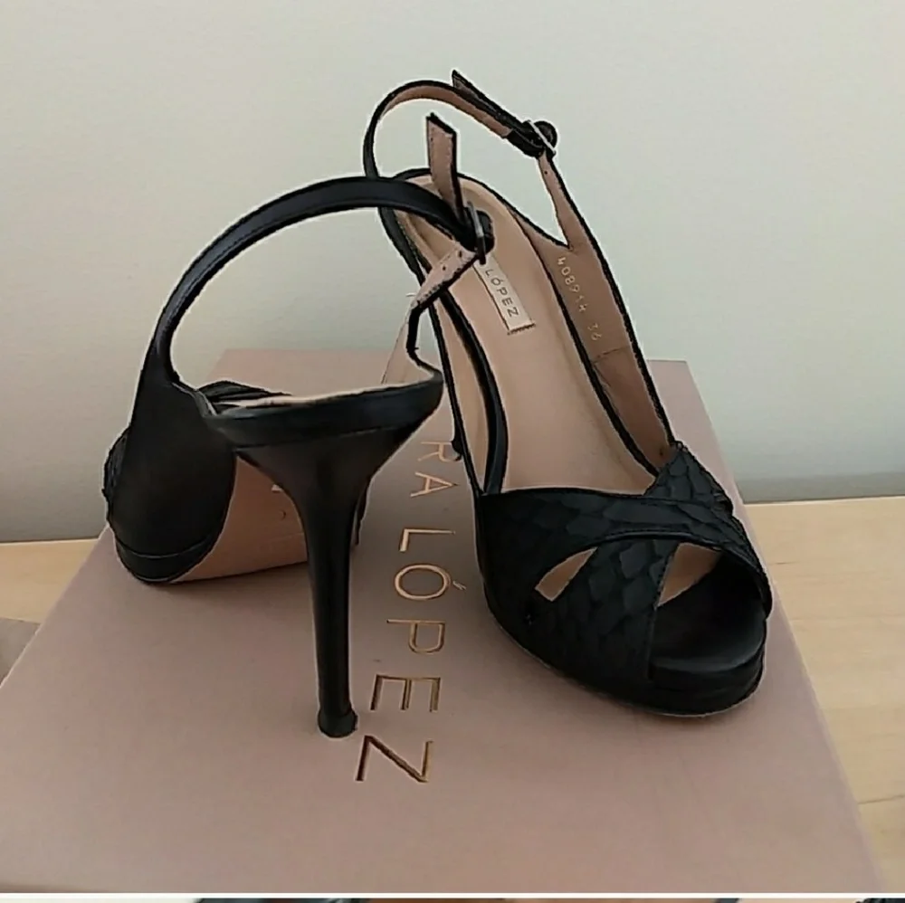 Italian Leather sandals snake python pattern - Picture 2 of 8